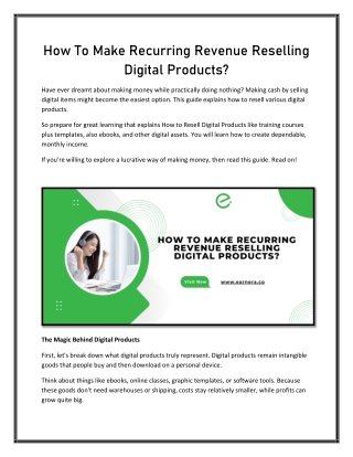 how to make recurring revenue reselling digital