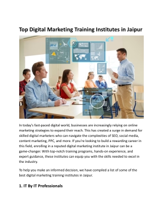 top digital marketing training institutes