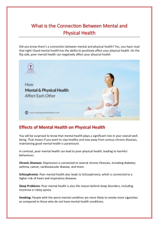 How Mental & Physical Health Affect Each Other