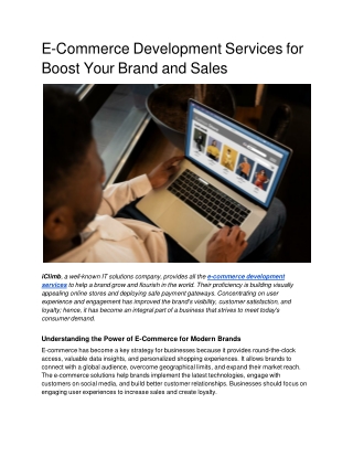 E-Commerce Development Services for Boost Your Brand and Sales