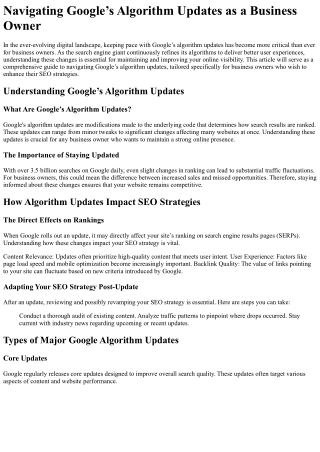 navigating google s algorithm updates