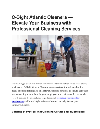 c sight atlantic cleaners elevate your business