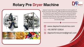 rotary pre dryer machine