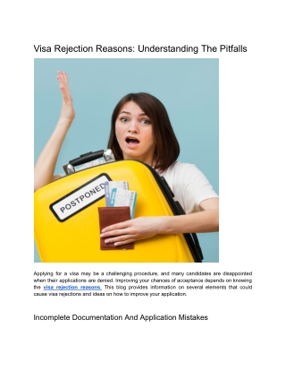 visa rejection reasons understanding the pitfalls