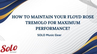 How to Maintain Your Floyd Rose Tremolo for Maximum Performance?