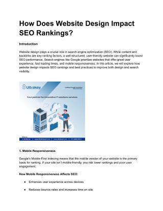 how does website design impact seo rankings