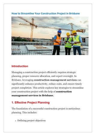how to streamline your construction project