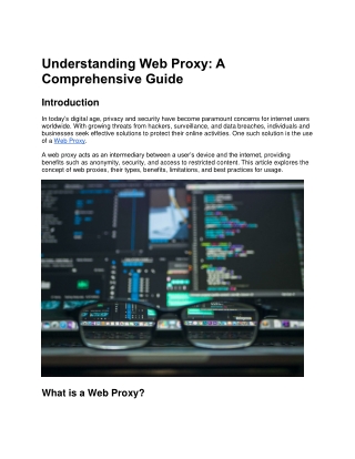 understanding web proxy a comprehensive guide