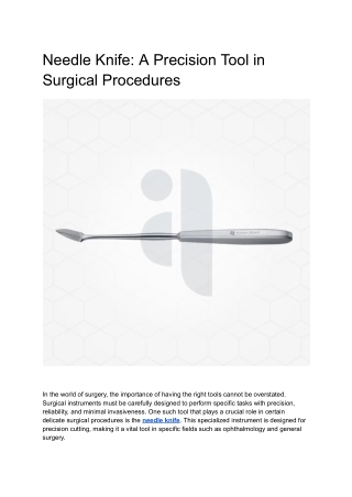 Needle Knife