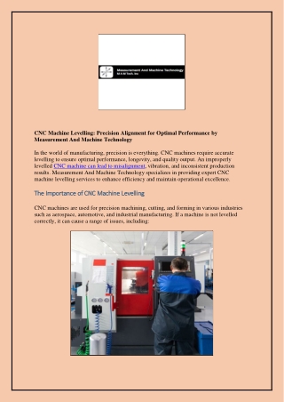 Precision Alignment for Optimal Performance by Measurement And Machine Technology