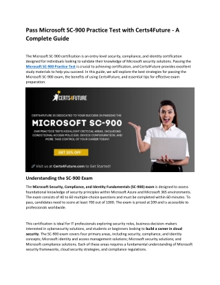Microsoft SC-900 Practice Test