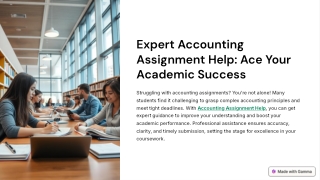 Expert Accounting Assignment Help: Ace Your Academic Success