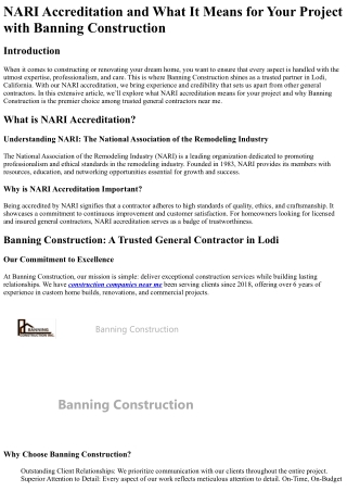 nari accreditation and what it means for your
