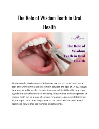 The Role of Wisdom Teeth in Oral Health