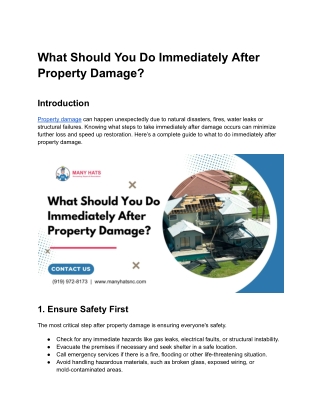 what should you do immediately after property