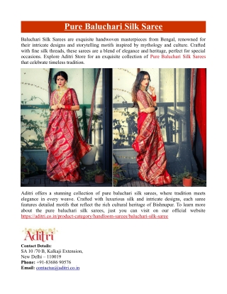 Pure Baluchari Silk Saree