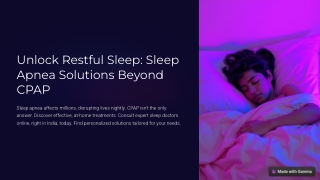 Sleep Apnea Treatment - OSA Treatment Without CPAP - Sleep Doctor Online Delhi