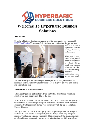 HBOT Certification