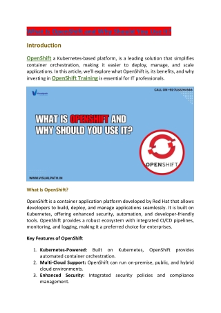 what is openshift and why should you use it