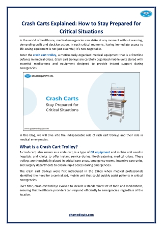 Crash Carts Explained - How to Stay Prepared for Critical Situations
