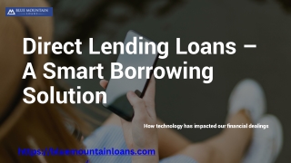 Direct Lending Loans – A Smart Borrowing Solution