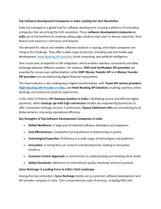 Top Software Development Companies in India: Leading the Tech Revolution