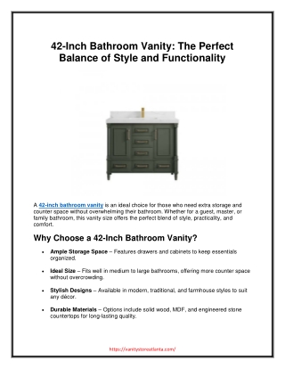 42 inch bathroom vanity the perfect balance