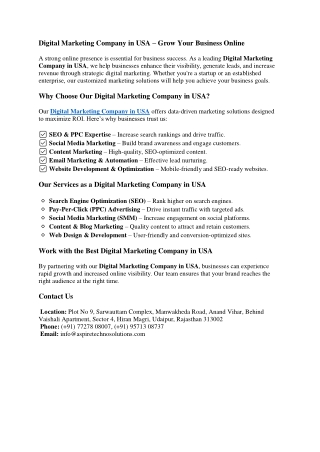 digital marketing company in usa grow your