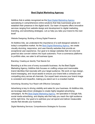 Best Digital Marketing Agencey