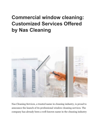 commercial window cleaning customized services