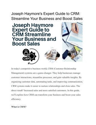 Joseph Haymore Florida A Vision for Business Growth
