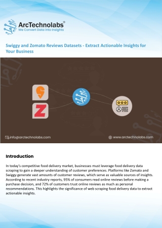 Swiggy and Zomato Reviews Datasets - Extract Actionable Insights for Your Business
