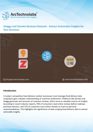 Swiggy and Zomato Reviews Datasets - Extract Actionable Insights for Your Business