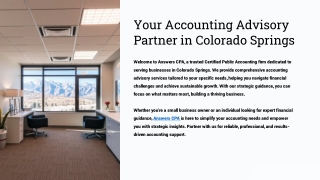 Navigating Financial Success with Accounting Advisory by Answers CPA