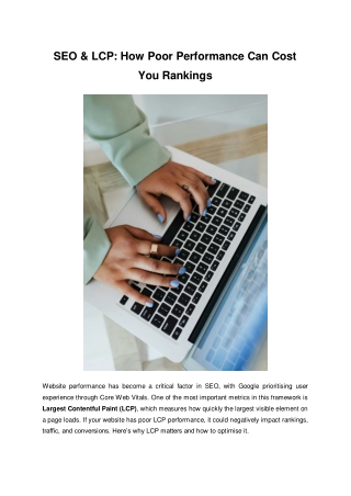 SEO & LCP How Poor Performance Can Cost You Rankings