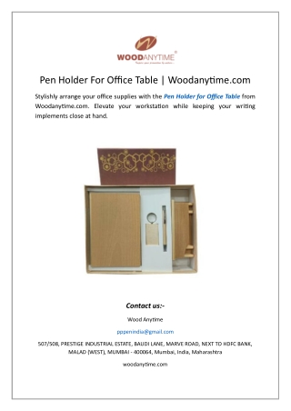 Pen Holder For Office Table | Woodanytime.com