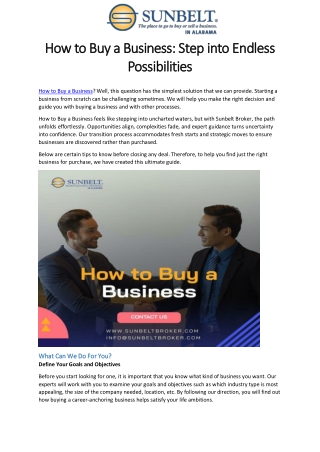 how to buy a business step into endless