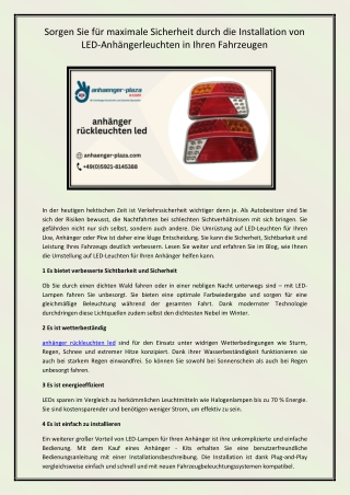 anhänger rückleuchten led