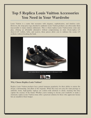 Top 5 Replica Louis Vuitton Accessories You Need in Your Wardrobe