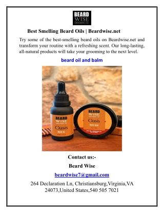 Best Smelling Beard Oils Beardwise.net