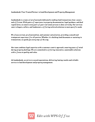 landsndeeds your trusted partner in land