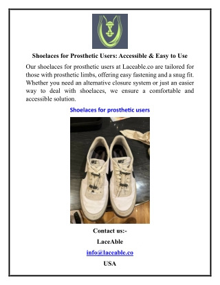 shoelaces for prosthetic users accessible easy