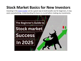 Stock Market Basics for New Investors