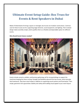 ultimate event setup guide box truss for events
