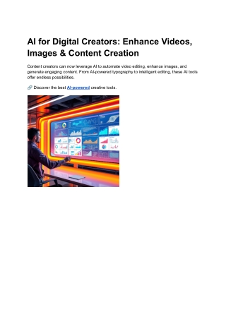 ai for digital creators enhance videos images