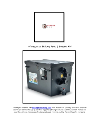 Wheatgerm Sinking Feed | Beacon Koi