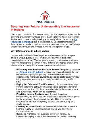 Securing Your Future Understanding Life Insurance in Indiana