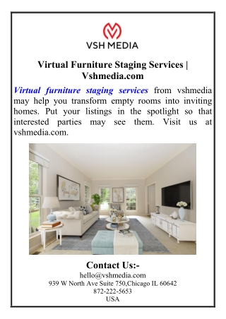 Virtual Furniture Staging Services | Vshmedia.com