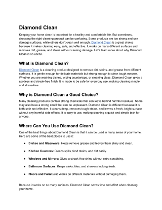 Diamond Clean