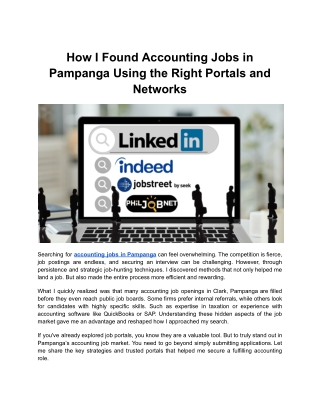 Tier2 _  How I Found Accounting Jobs in Pampanga Using the Right Portals and Networks